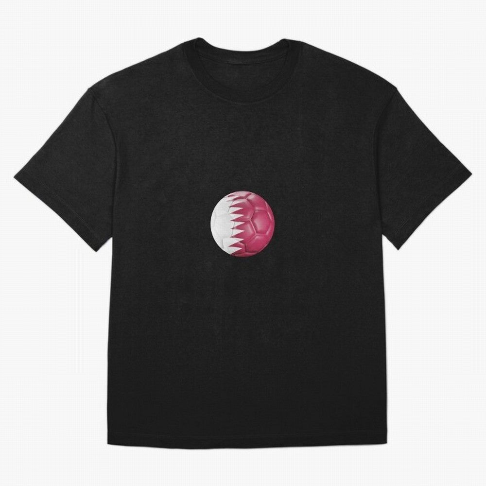 Qatar Flag Ball Oversized T-Shirt Capture Stadium Memories from Match Day Hype around FIFA World Cup 2026 USA Canada Mexico, Messi, Argentina and Brazil, Match Day Excitement, Supporter Culture, Golden Goals and Global Football Passion; Great for