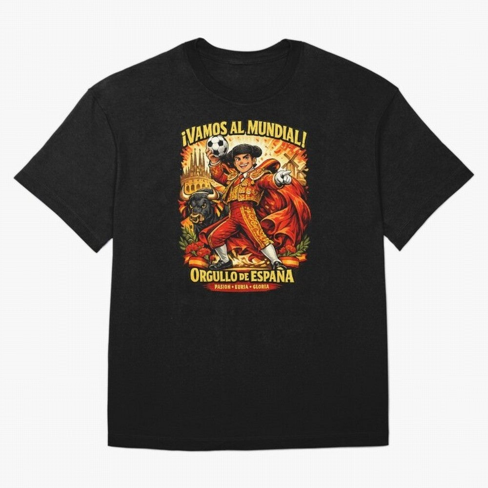 Spain World Cup 2026 Matador Fan Shirt Oversized T-Shirt Celebrate Every Goal in FIFA World Cup 2026 USA Canada Mexico with Mbappe and Neymar, Portugal, Spain and Germany Energy, Sports Nostalgia, International Competition, Famous Players and