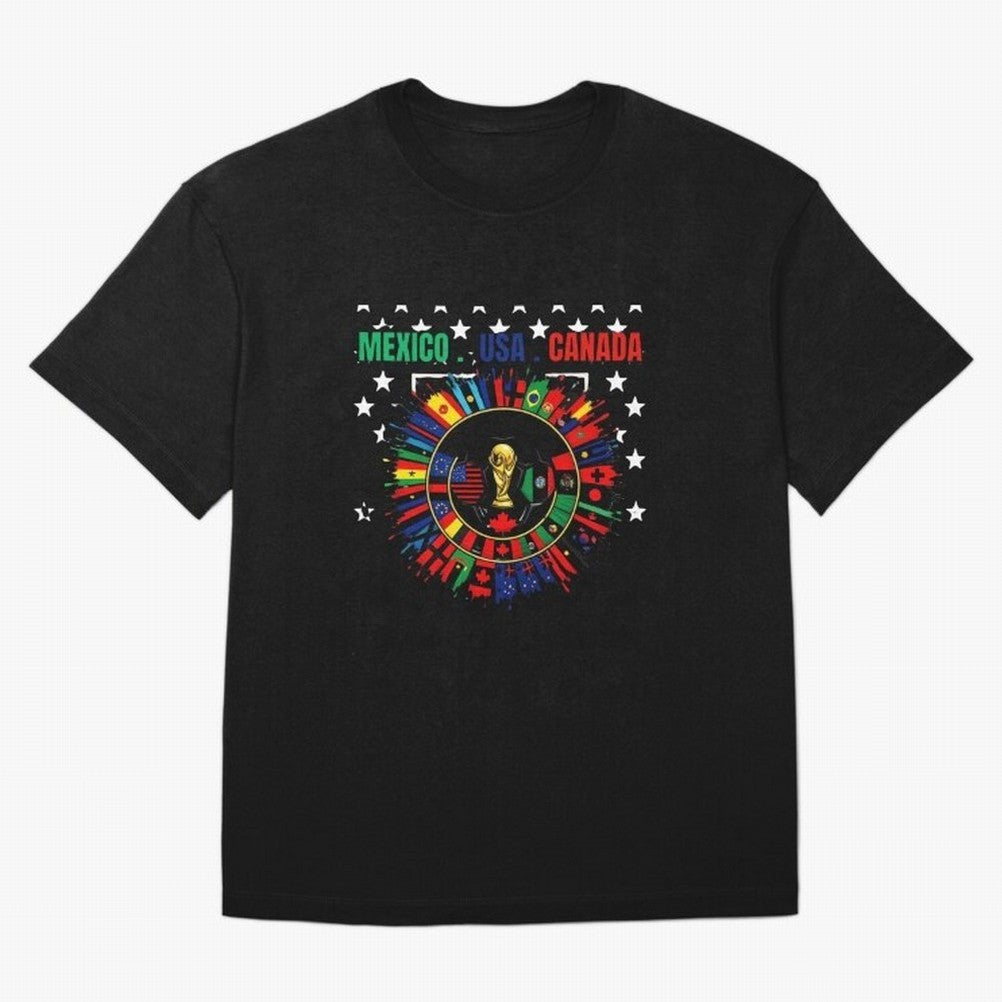 Multinational Nations Flags Badge Oversized T-Shirt Bring Bold Fan Energy to FIFA World Cup 2026 Group Stage for Fans of Neymar, Haaland and Cristiano Ronaldo and Spain and Netherlands, Bringing Goal Celebration Energy, Supporter Heritage, Football