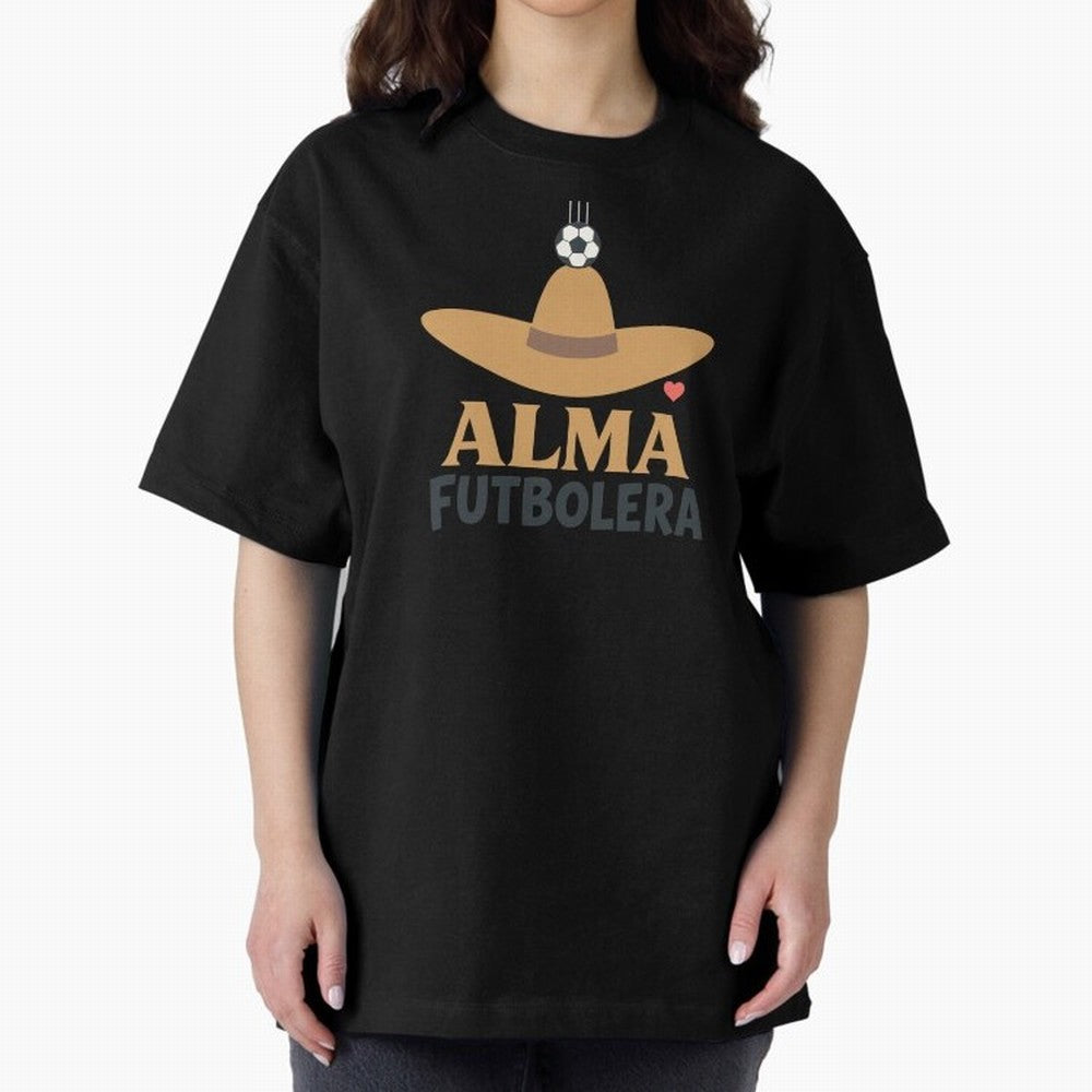 Alma Futbolera Oversized T-Shirt Show Your Love for Global Football Passion for FIFA World Cup 2026 USA Canada Mexico, Filled with CR7 and Messi, Germany, Football History, Final Match Energy, Crowd Noise and Once in a Lifetime Moments; Ideal for