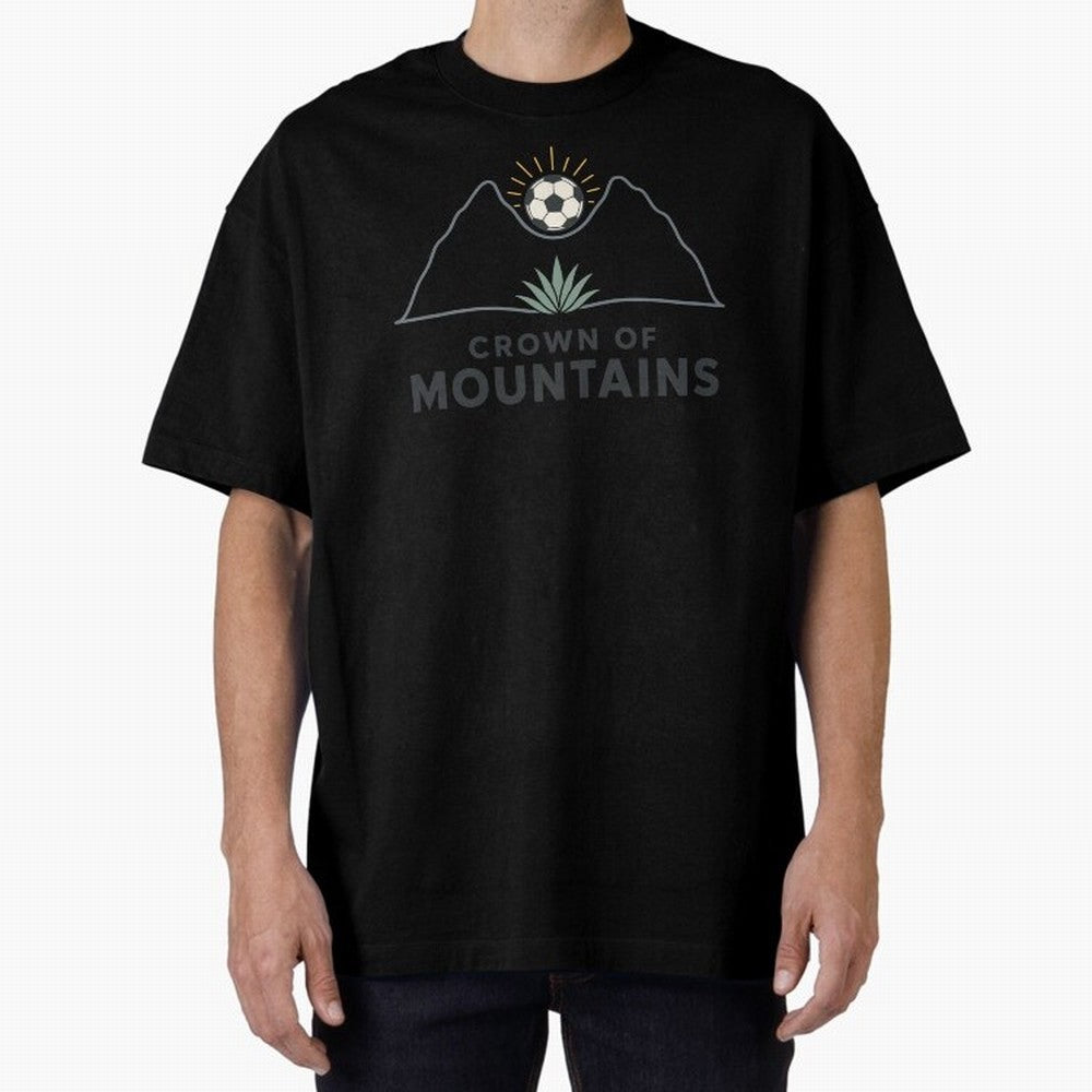 Crown of Mountains Oversized T-Shirt Upgrade the FIFA World Cup 2026 Journey through Messi, CR7 and Mbappe Highlights, Netherlands Pride, Stadium Chants, National Pride, Trophy Dreams and Unforgettable Football Memories; Great for Supporters Who