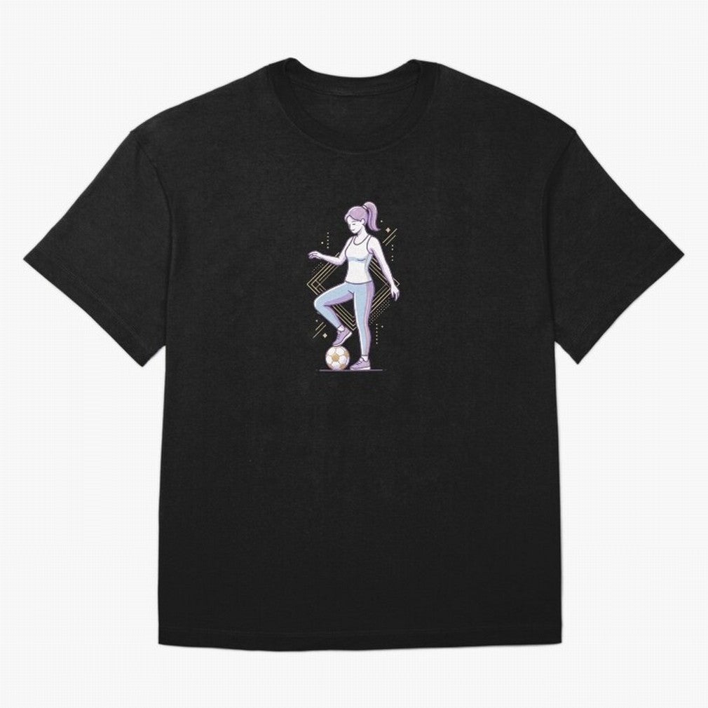 Female Soccer Player Athlete Line Art Oversized T-Shirt Back the Journey through FIFA World Cup 2026 Group Stage for Fans of CR7 and France and Portugal, Bringing Champion Mindset, Group Stage Buzz, Knockout Tension and Passionate Fan Culture; Made