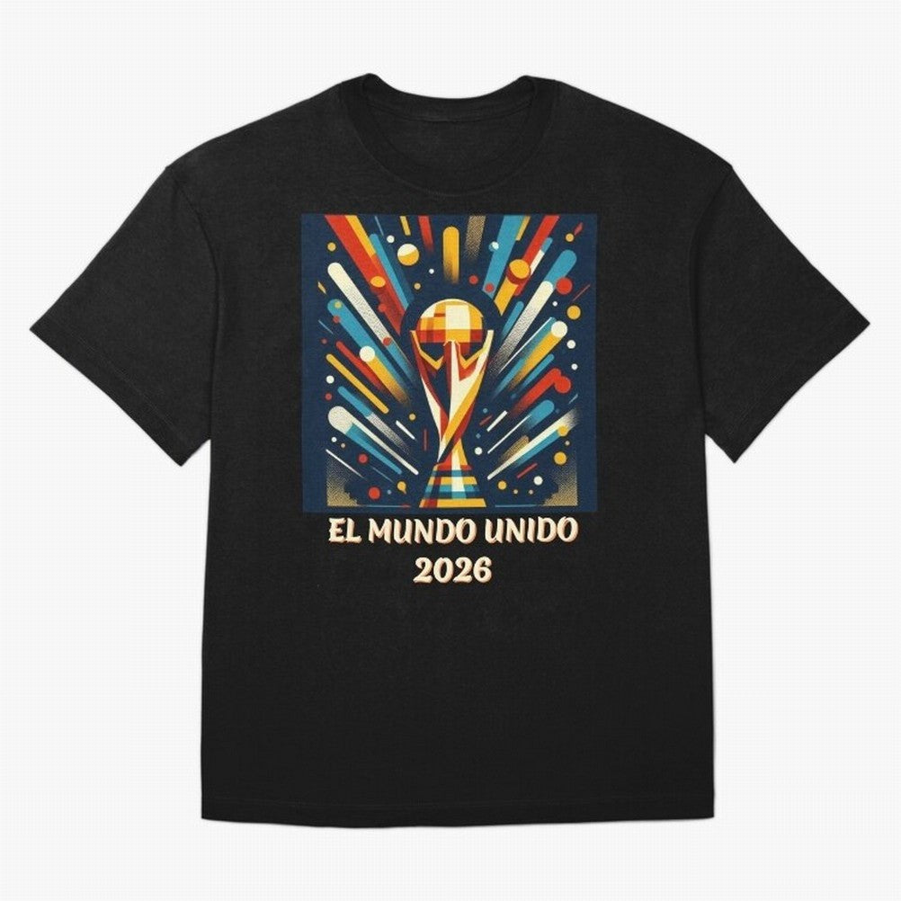 2026 World Cup The United World - Modern Geometric Art Oversized T-Shirt Make Memories around FIFA World Cup 2026 USA Canada Mexico Spirit, Filled with France, Mbappe and Neymar, Football Festival Excitement, Trophy Ambitions, Country Rivalries and