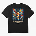 2026 World Cup The United World - Modern Geometric Art Oversized T-Shirt Make Memories around FIFA World Cup 2026 USA Canada Mexico Spirit, Filled with France, Mbappe and Neymar, Football Festival Excitement, Trophy Ambitions, Country Rivalries and