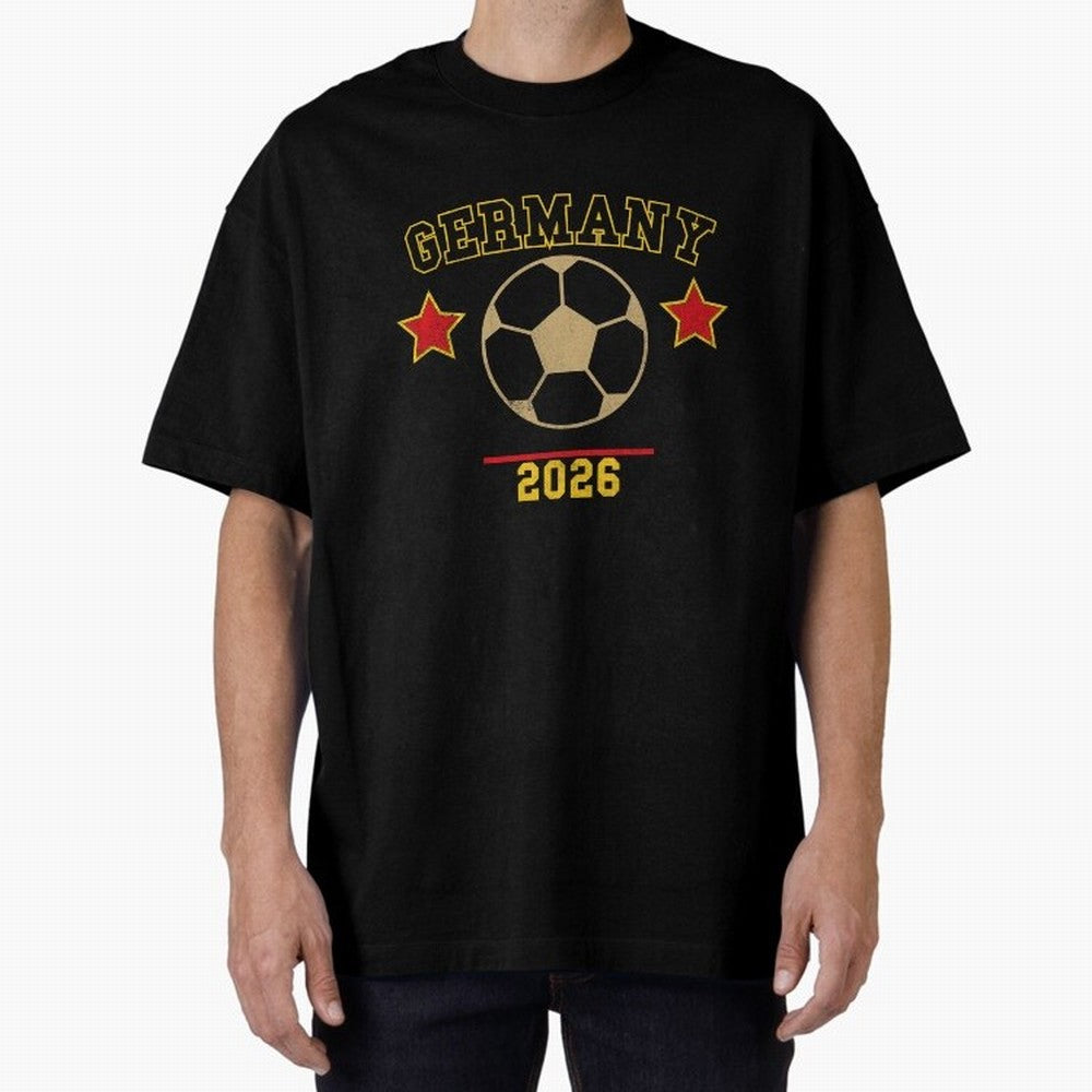 Germany 2026 ¡ª Vintage Soccer Tee Oversized T-Shirt Join Supporters Worldwide for Match Day Hype around FIFA World Cup 2026, Neymar, Brazil, Football History, Final Match Energy, Crowd Noise and Once in a Lifetime Moments; Ideal for Fans Who