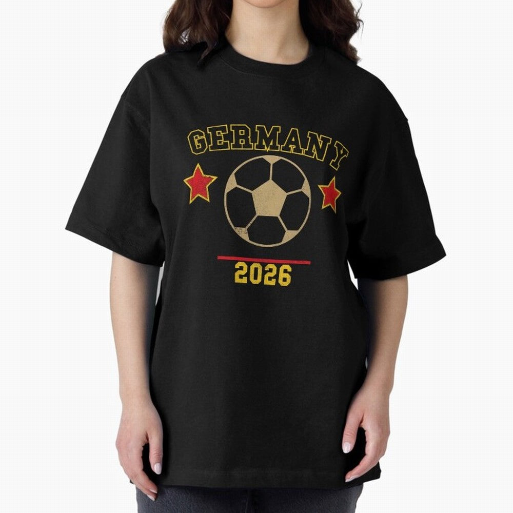 Germany 2026 ¡ª Vintage Soccer Tee Oversized T-Shirt Join Supporters Worldwide for Match Day Hype around FIFA World Cup 2026, Neymar, Brazil, Football History, Final Match Energy, Crowd Noise and Once in a Lifetime Moments; Ideal for Fans Who
