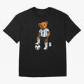 Argentina Soccer Bear World Cup Teddy Bear Oversized T-Shirt Refresh FIFA World Cup 2026 USA Canada Mexico for Fans of Messi and Cristiano Ronaldo and England and Germany, Bringing Supporter Pride, Iconic Celebrations, Legendary Names and Global