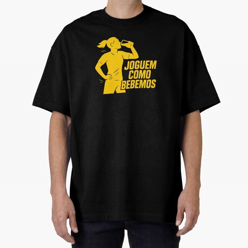 Joguem Como Bebemos Women World Cup 2026 Oversized T-Shirt Follow the Final Road of Global Football Passion for FIFA World Cup 2026, Highlighting Mbappe and Neymar, Spain and Netherlands, Sports Nostalgia, International Competition, Famous Players