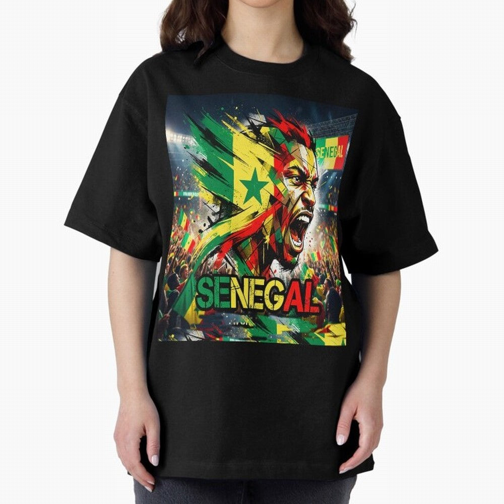 SENEGAL FOOTBALL TEAM Oversized T-Shirt Upgrade Match Day Hype around FIFA World Cup 2026 USA Canada Mexico, Messi, CR7 and Mbappe, Spain, Stadium Memories, Football Loyalty, International Chants and Championship Tradition; Made for Die Hard