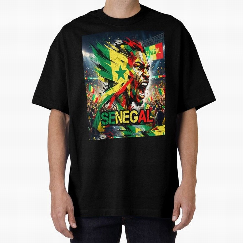 SENEGAL FOOTBALL TEAM Oversized T-Shirt Upgrade Match Day Hype around FIFA World Cup 2026 USA Canada Mexico, Messi, CR7 and Mbappe, Spain, Stadium Memories, Football Loyalty, International Chants and Championship Tradition; Made for Die Hard