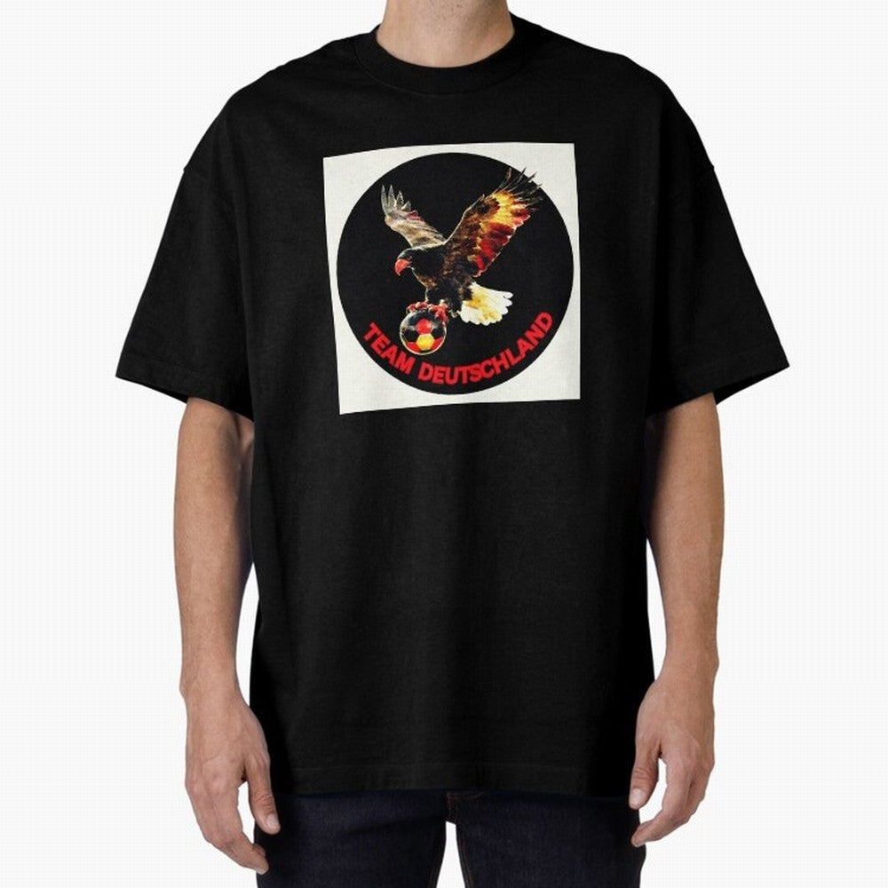 Eagle motif TEAM Germany Oversized T-Shirt Celebrate Football Heritage in FIFA World Cup 2026 Group Stage Inspired by Cristiano Ronaldo, Brazil, Portugal and Argentina Energy, Retro Football Energy, Iconic Rivalries, Trophy Chase Drama and Stadium