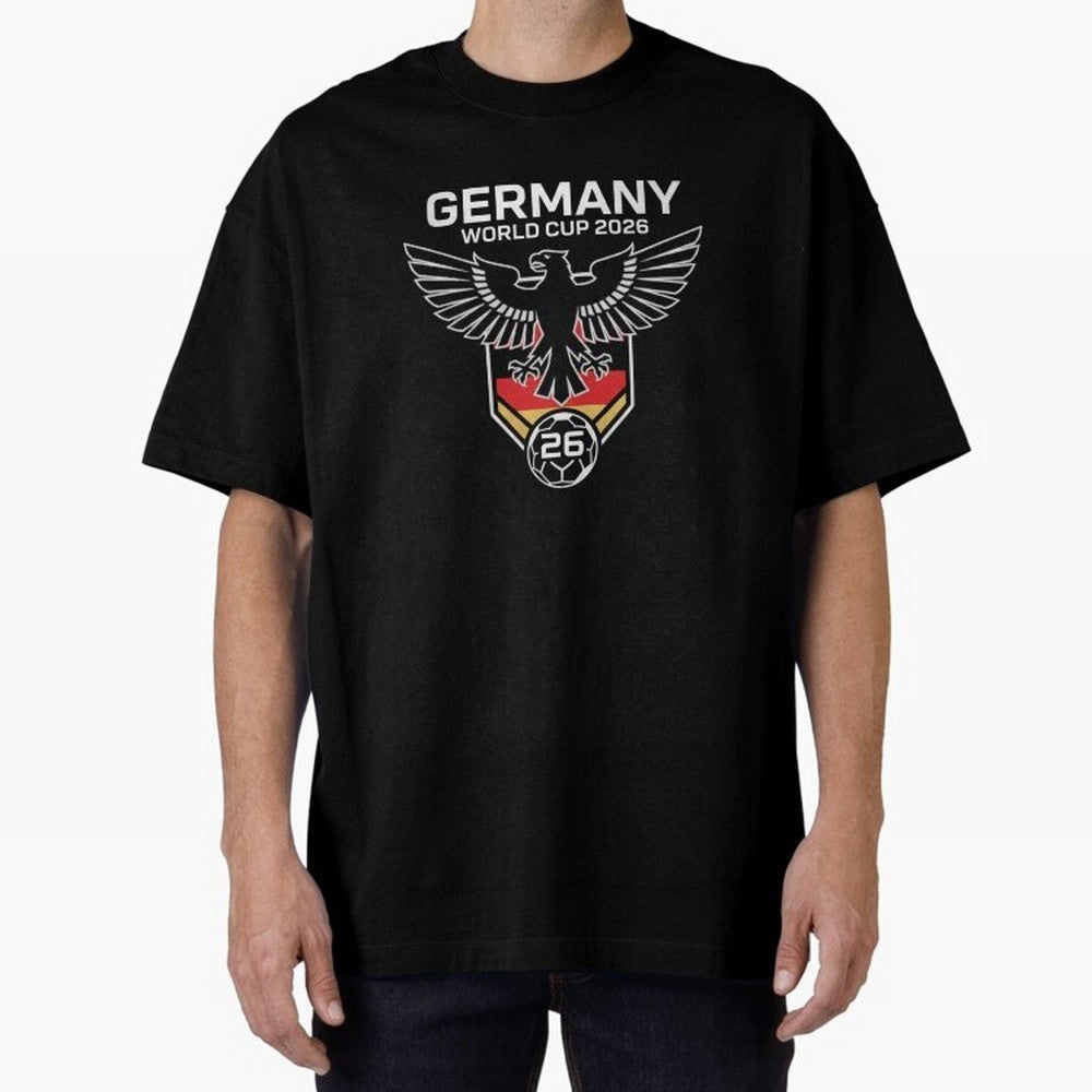 Germany National Football Team World Cup 2026 Eagle Logo Oversized T-Shirt Celebrate FIFA World Cup 2026 USA Canada Mexico Capturing CR7 and Messi, France and Portugal Energy, Stadium Chants, National Pride, Trophy Dreams and Unforgettable Football