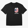 Soccer 2026 USA in the breast pocket Oversized T-Shirt Carry the Dream of the FIFA World Cup 2026 USA Canada Mexico Journey through Haaland Highlights, England Pride, Vintage Soccer Flavor, Modern Football Stars, National Flags and Final Night