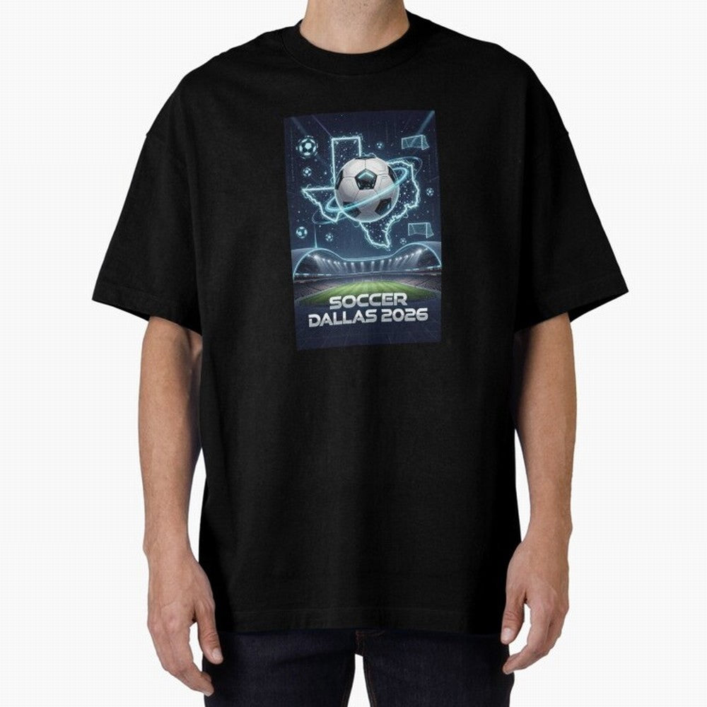 Dallas World Cup 2026 Oversized T-Shirt Carry the FIFA World Cup 2026 Group Stage Journey through Neymar, Haaland and Cristiano Ronaldo Highlights, France Pride, Goal Celebration Energy, Supporter Heritage, Football Icons and Worldwide Tournament