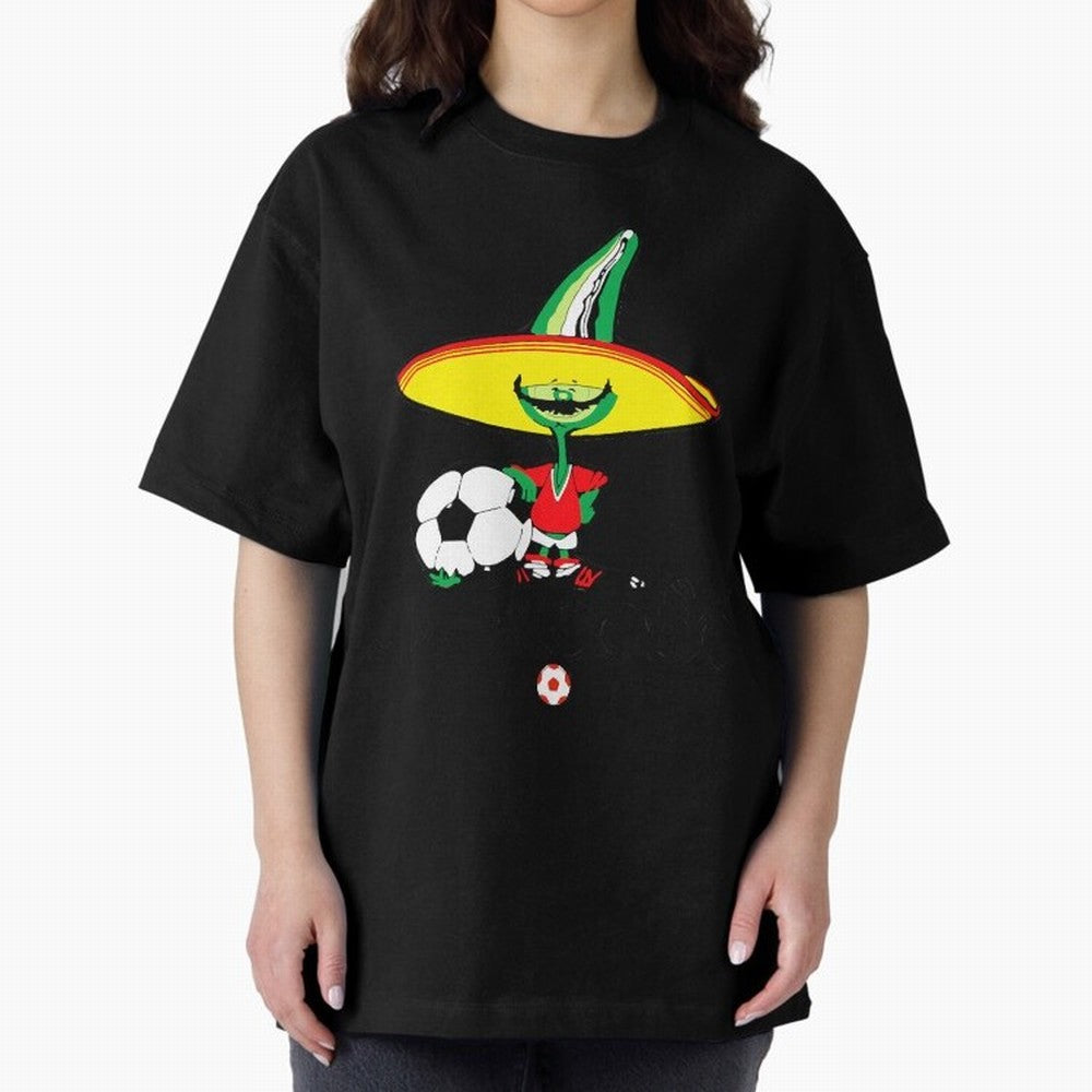 Mexico 86 Oversized T-Shirt Carry the Dream of FIFA World Cup 2026 Group Stage Spirit, with Germany, Neymar, Championship Spirit, Famous Goals, Roaring Crowds and International Football Unity; Ideal for Football Dads, Football Moms, Friends,
