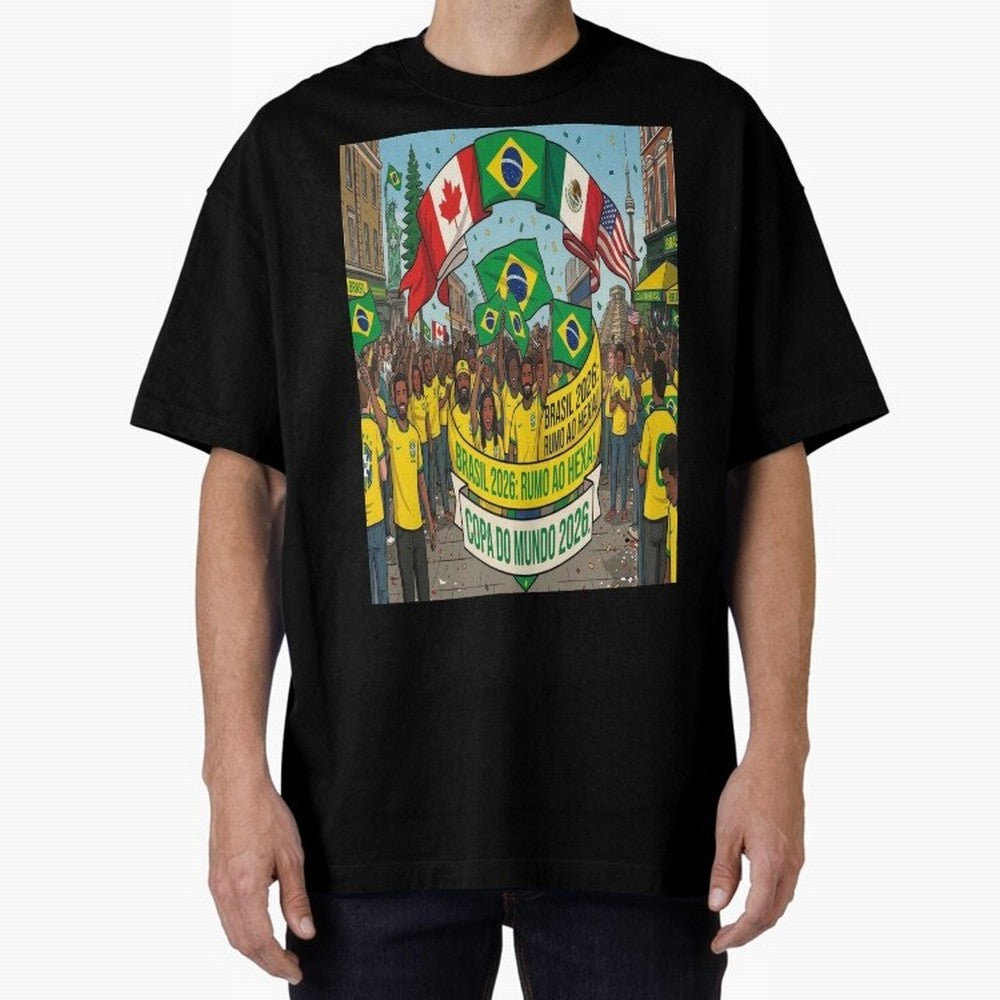 Brazil World Cup 2026 Oversized T-Shirt Show Match Day Excitement for FIFA World Cup 2026 Connected to Neymar, Argentina Energy, Global Supporter Spirit, Legendary Goals, National Colors and Tournament Celebration; Made for Die Hard Supporters,