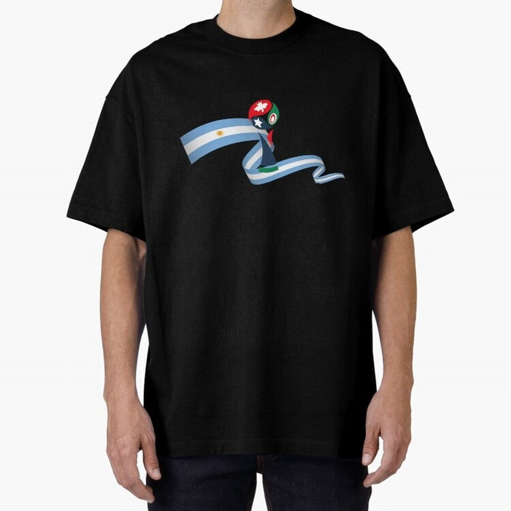 World Cup 2026 Team Argentina Oversized T-Shirt Cheer through Every Moment of FIFA World Cup 2026 Group Stage Spirit, Featuring Netherlands, Messi, CR7 and Mbappe, Championship Spirit, Famous Goals, Roaring Crowds and International Football Unity;