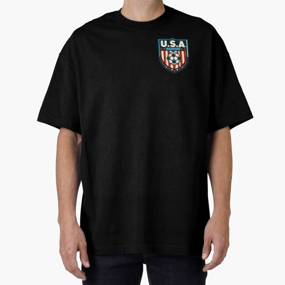 U.S.A Retro Style World Cup 2026 Oversized T-Shirt Relive Legendary Nights from FIFA World Cup 2026 Group Stage Spirit, Centered on Brazil, Portugal and Argentina, Messi and Cristiano Ronaldo, Championship Spirit, Famous Goals, Roaring Crowds and