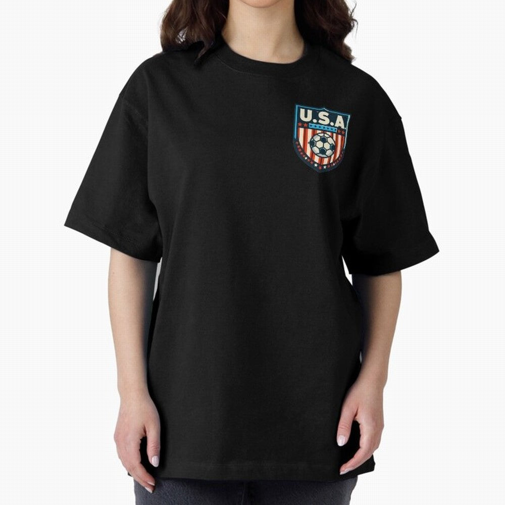 U.S.A Retro Style World Cup 2026 Oversized T-Shirt Relive Legendary Nights from FIFA World Cup 2026 Group Stage Spirit, Centered on Brazil, Portugal and Argentina, Messi and Cristiano Ronaldo, Championship Spirit, Famous Goals, Roaring Crowds and