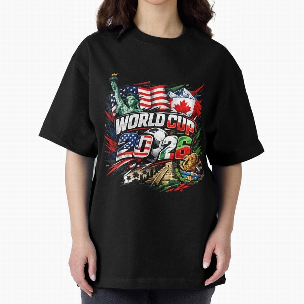 2026 North America Football Championship Oversized T-Shirt Discover FIFA World Cup 2026 USA Canada Mexico with Neymar, Haaland and Cristiano Ronaldo, Argentina, France and Brazil Energy, Tournament Hype, Historic Matchups, Family Viewing Parties