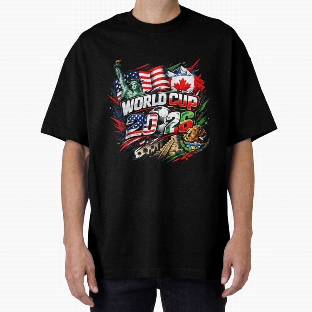 2026 North America Football Championship Oversized T-Shirt Discover FIFA World Cup 2026 USA Canada Mexico with Neymar, Haaland and Cristiano Ronaldo, Argentina, France and Brazil Energy, Tournament Hype, Historic Matchups, Family Viewing Parties